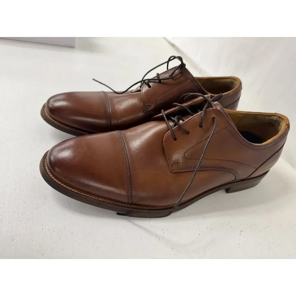 Florsheim Rucci Cap Toe Brown Leather Oxford Dress Shoe 13384NR-221 Men's Sz 10M
